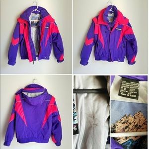 Vintage 90s Colorful Color Blocked Hoodie Puffer